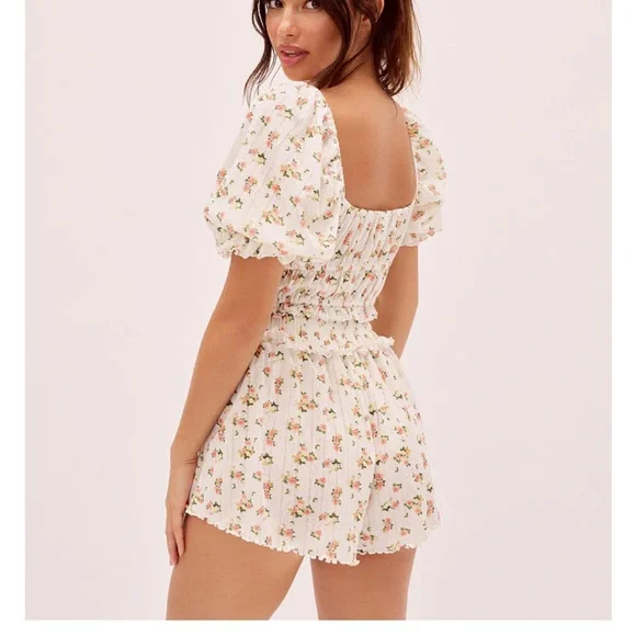 For Love And Lemons Lola Pointelle Crop Top & Shorts (NWT) - Picture 3 of 9